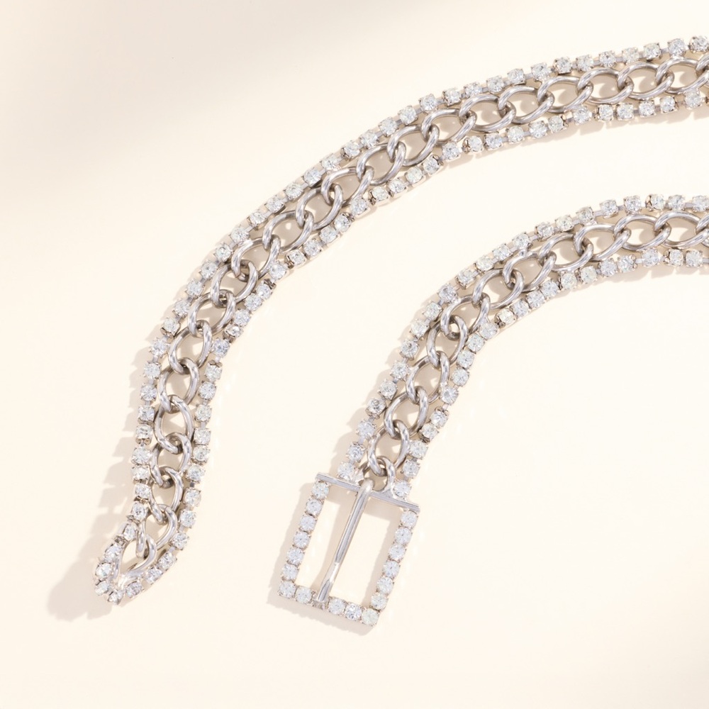 Gorgeous vintage 1980’s YSL rhinestone chain belt - Picture 5 of 8